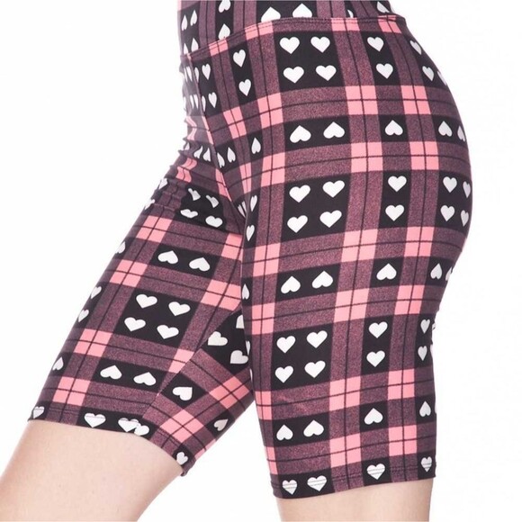 Heart Plaid Biker Shorts [ One Size Plus] - Picture 9 of 9